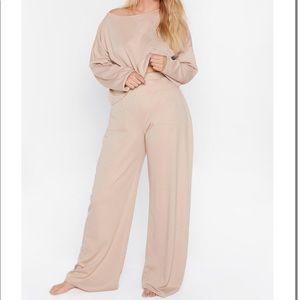 Call It Off the Shoulder Plus Lounge set Nasty Gal